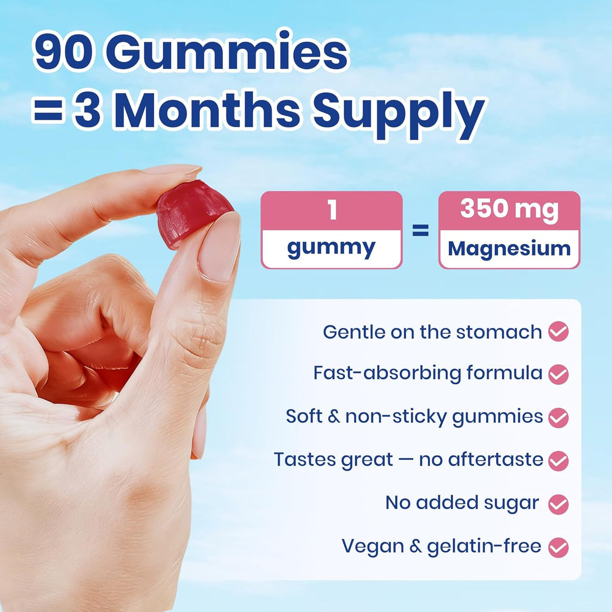 Deep Calm Magnesium Complex Gummies - 14 in 1 Ingredients For A Calmer Daily Routine (90 Gummies)